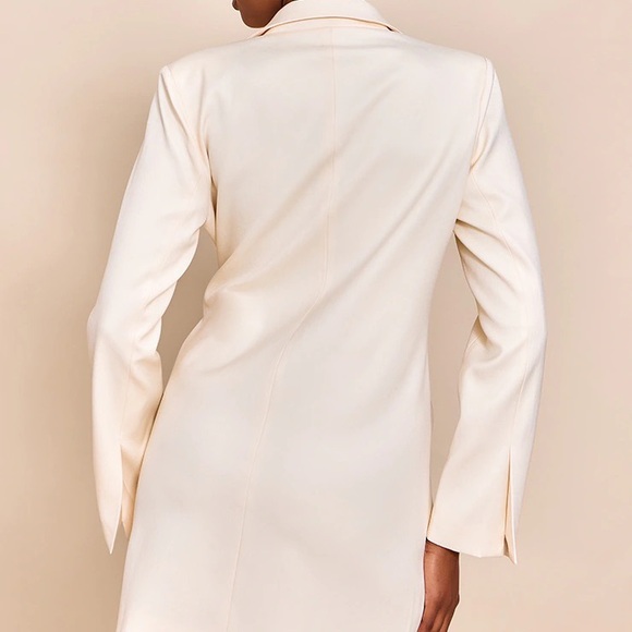 PrettyLittleThing Cream Long Sleeve Blazer Dress - Picture 3 of 3